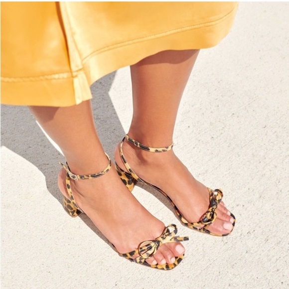 Loeffler Randall Gracie Bow Sandals In Leopard - Picture 2 of 15